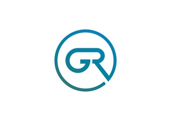 Initial letter GR logo concept in rounded shape