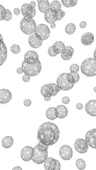 Bitcoin economic financial bubble. Cryptocurrency 3D illustration. Digital white background. Business concept.