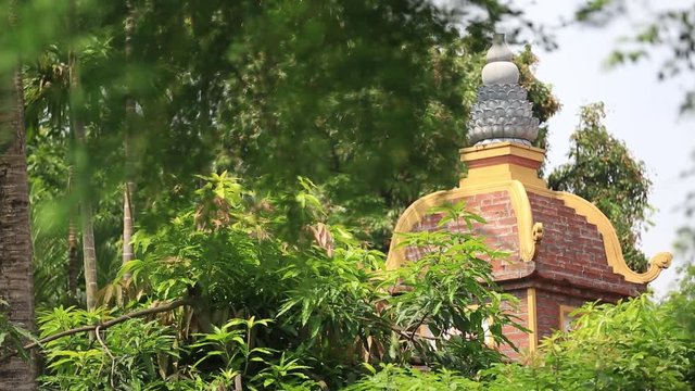 Pan Down of the Tran Quoc Pagoda Temple in Hanoi Vietnam