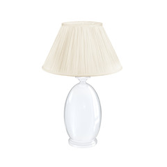 Home lighting vintage white table lamp isolated on white background