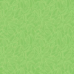 Behang Groen Groene bladeren naadloos patroon