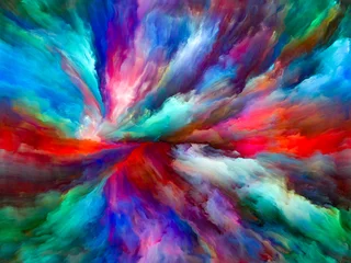 Zelfklevend Fotobehang Mix van kleuren Kus van Kleur Beweging