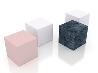 Jeans textile cube abstract composition