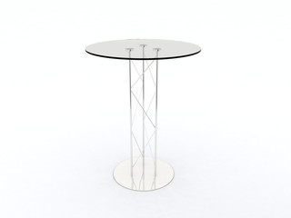 High Glass Top Table on white background