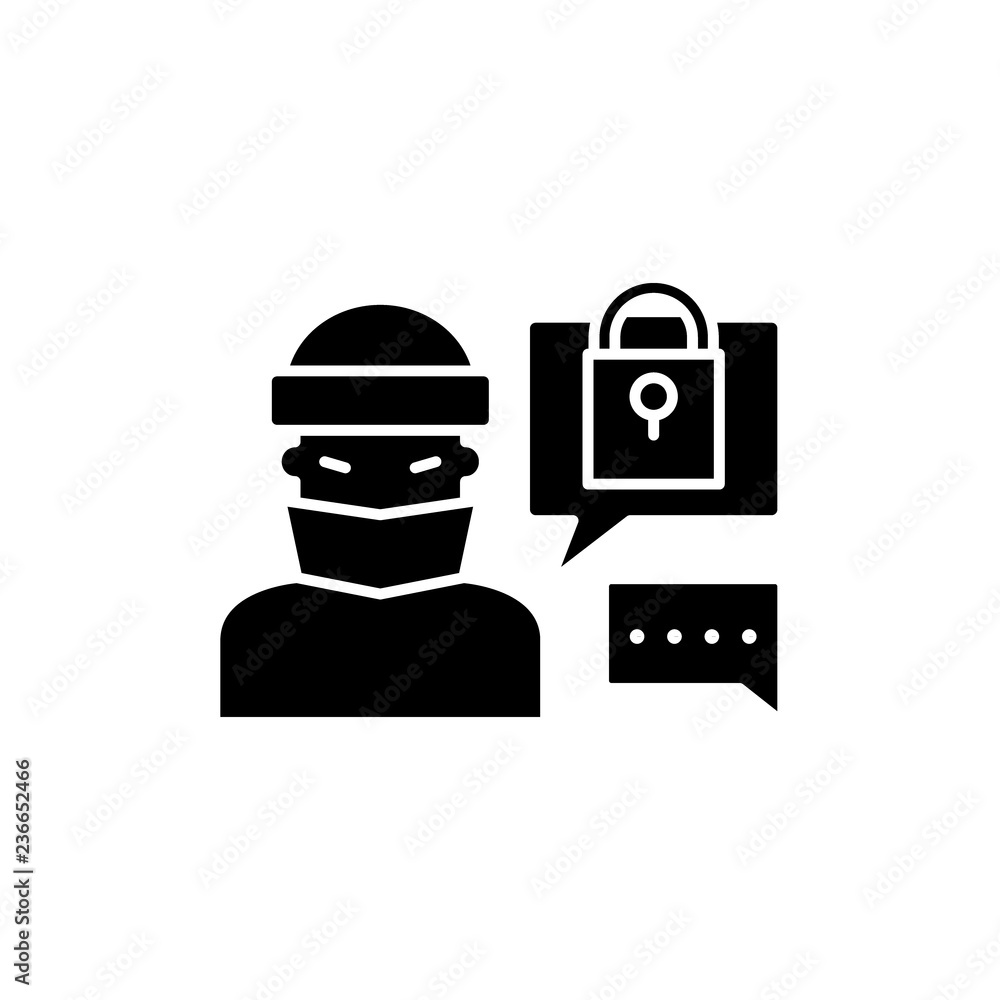 Poster hacking access system black icon, concept vector sign on isolated background. hacking access system 