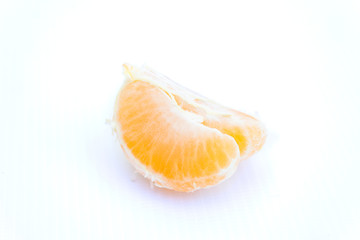 Peeled mandarin, mandarin on a white background