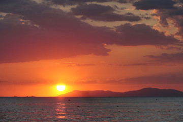 sunset over the sea