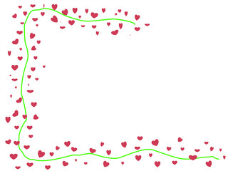 Ornament mit Herzen auf weißem Hintergrund