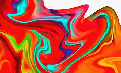 Abstract acrylic background. Watercolor texture. Psychedelic crazy art. Unusual design pattern. Warm and very bright colors.