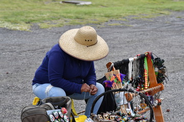 A souvenir dealer in Teotihuacán-Mexico.