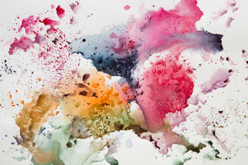 Abstract watercolor art hand paint. background © shishkinamary