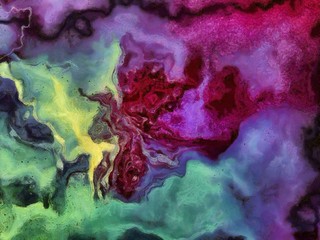 Close up oil paint abstract background. Art textured brushstrokes in macro. Part of painting. Old style artwork. Dirty watercolor texture. Modern pattern. Chaotic splashes. Multi-colors design.