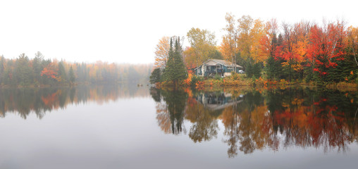 Autumn tree reflections in the lake