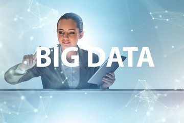 Fototapeta na wymiar Big data concept with data mining analyst