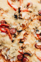 Delicious pizza, traditional Italian cuisine