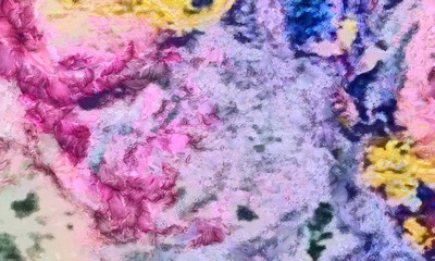 Detailed close-up grunge multi color abstract background. Dry brush strokes hand drawn oil painting on canvas texture. Creative simple pattern for graphic work, web design or wallpaper. 