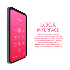 Screen lock authentication password smartphone background template. Illustration of phone ID recognition screen lock password or lock screen passcode numbers display.