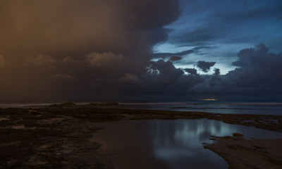 Lightening and sea storm