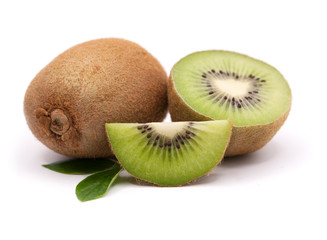 Kiwi fruit isolated on white background, macro.