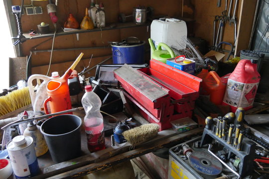 tools in a garage