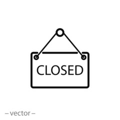 sign closed, icon vector