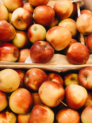 Pile of fresh ripe red apples