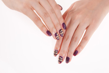 a woman's nail, designed with nail art