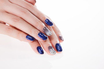 a woman's nail, designed with nail art