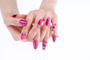 a woman's nail, designed with nail art