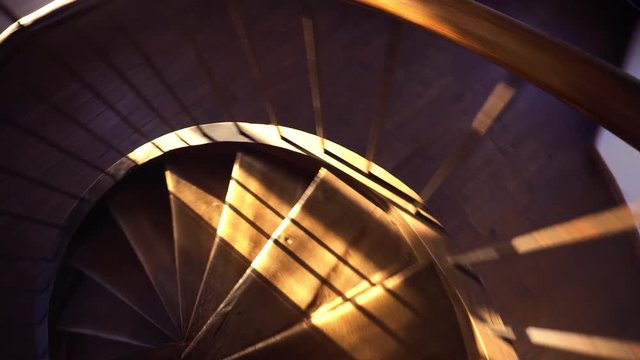 Spiral staircase. Slow motion.