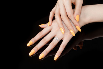 a woman's nail, designed with nail art