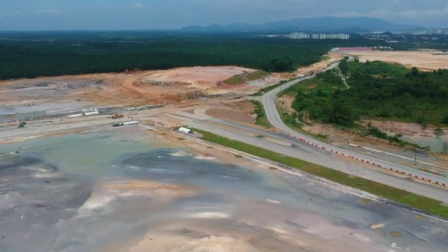 Aerial shots of land under constructions