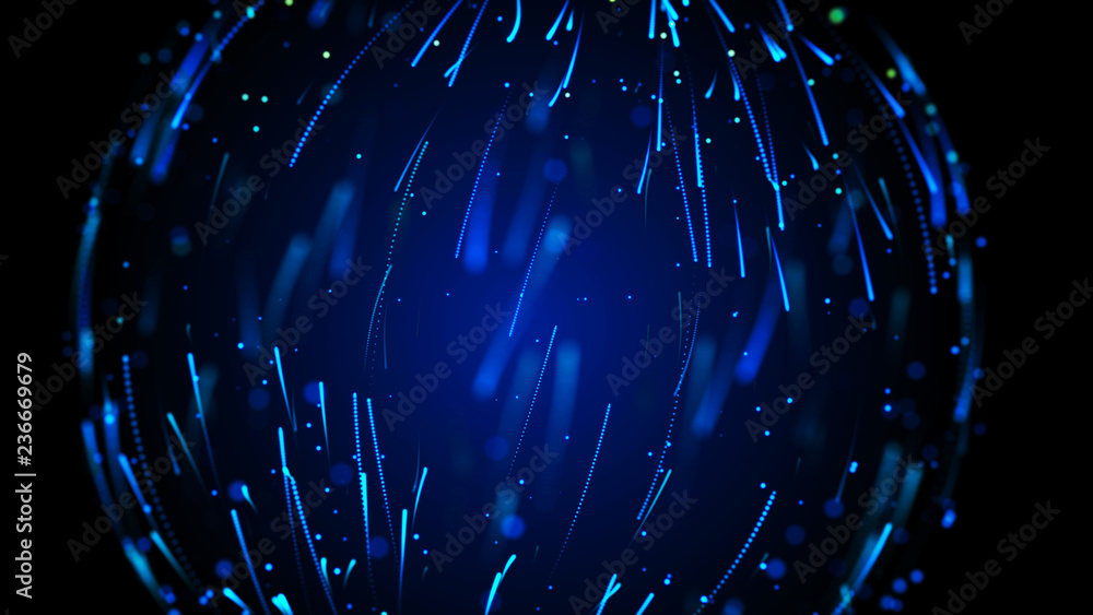 Poster abstract sphere in outer space. futuristic globalization interface. digital spherical hologram. 3d r