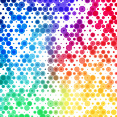 Abstract background pattern of colorful circles, square format