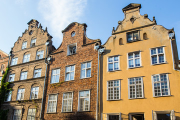 Facades of old European buildings