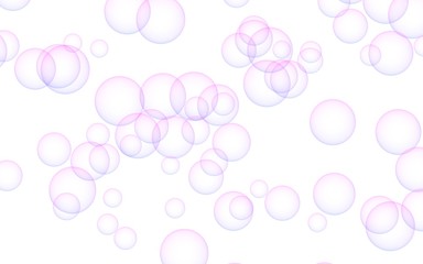 Light pastel colored background with pink bubbles. Wallpaper, texture pink balloons. 3D illustration