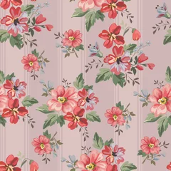 Peel and stick wall murals Vintage Flowers Seamless vintage floral pattern for gift wrap and fabric design