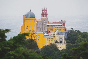 The Pena Palace, a Romanticist castle in the municipality of Sintra, Portugal, Lisbon district, Grande Lisboa