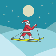 Santa claus skiing