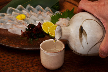 カサゴの刺身で晩酌