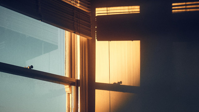 window light at sunset