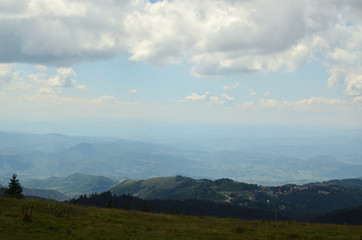 Naklejka premium Picturesque landscape of Kopaonik mountain, Serbia, in summer