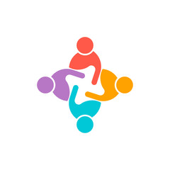 Four Entrepreneurs and business people conference in circle.