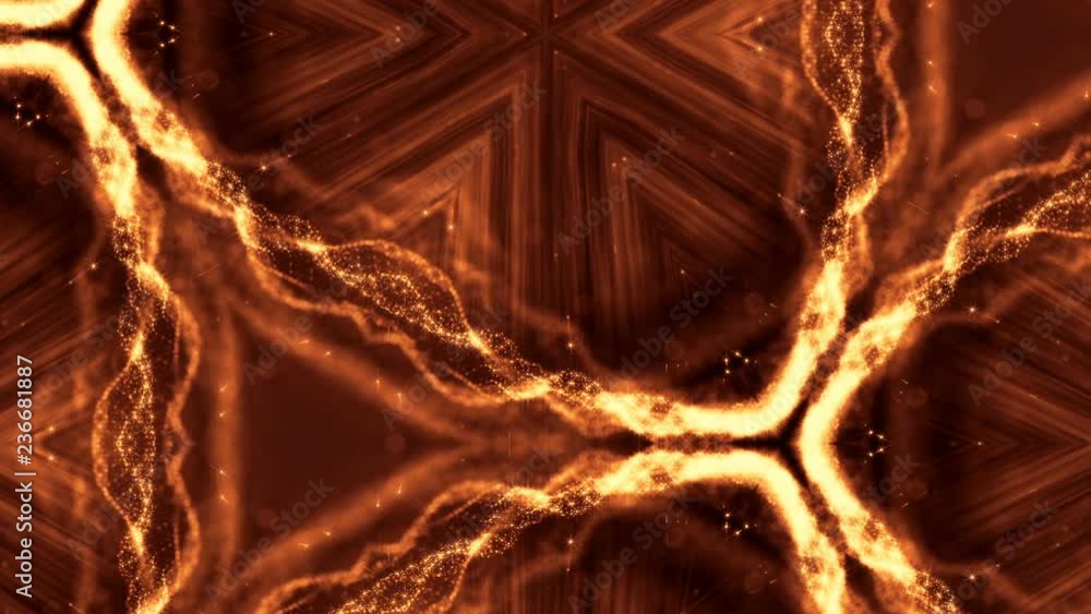 Poster luminous particles like christmas lights hanging in the air, flying and forming abstract shapes and 