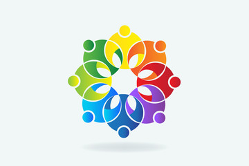 Logo teamwork flower people