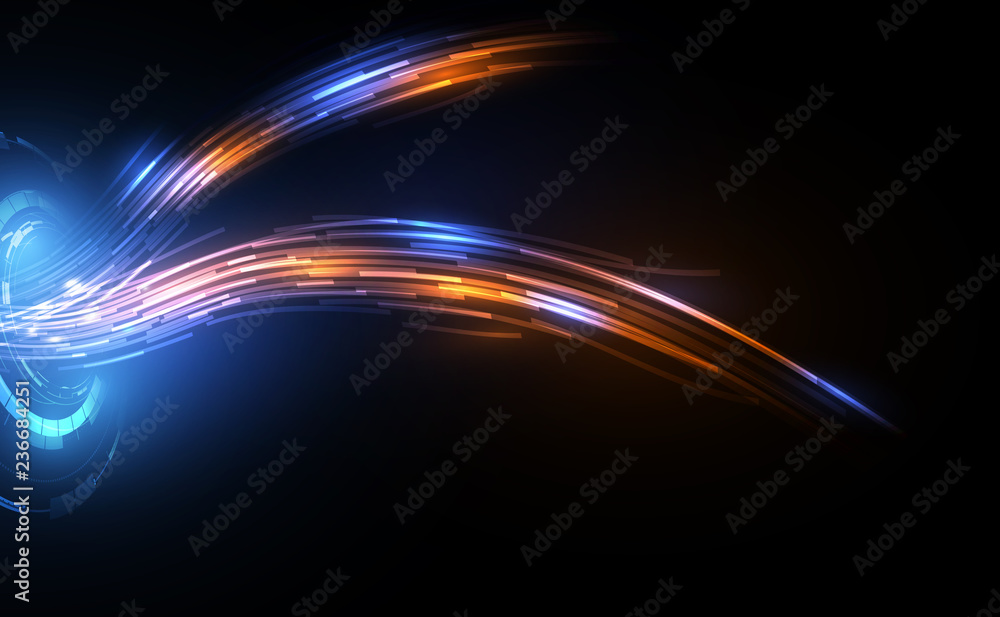 Poster connection line on fiber optic networking telecommunication concept background