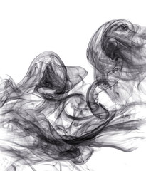 Black smoke on white background