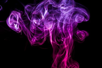 Colored smoke on black background