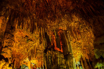a cave with stalagmites and stalactites