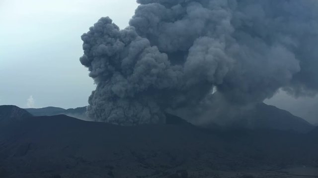 Mount Bromo a remote erupting active volcanic mountain volcano Java Indonesia